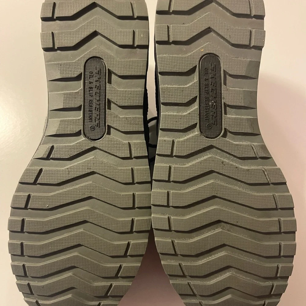 3/$30 Skechers Bulkin Lyndale Gray Mesh Industrial Workshoe Gray with Blue - Picture 5 of 7